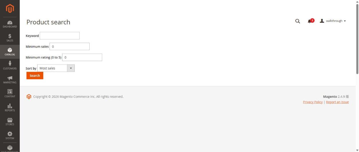 The product search form