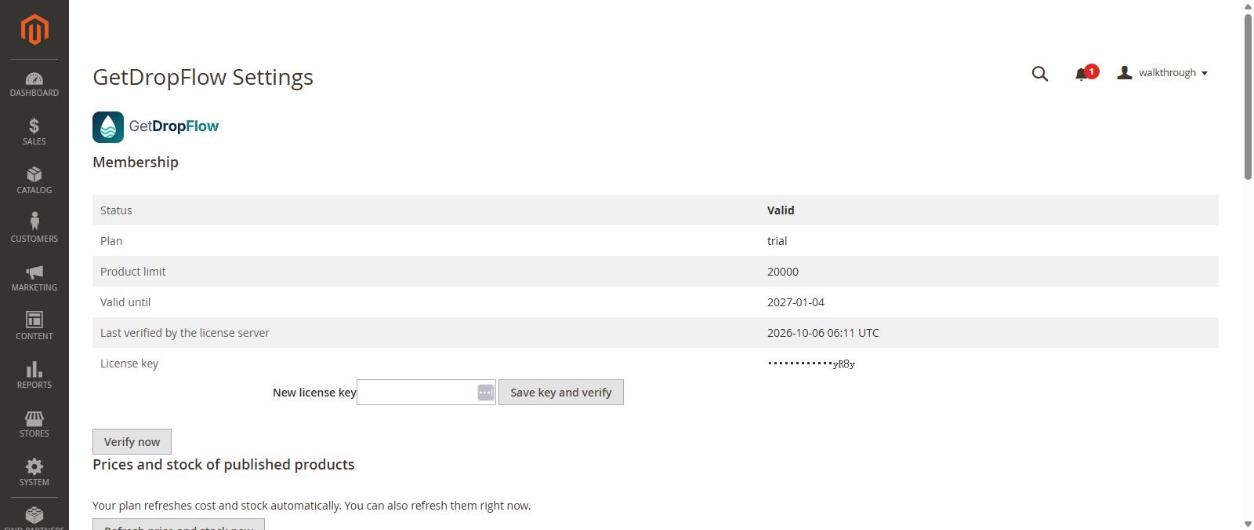Trial plan in the Membership box